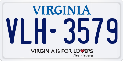 VA license plate VLH3579