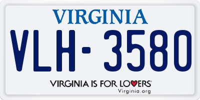 VA license plate VLH3580