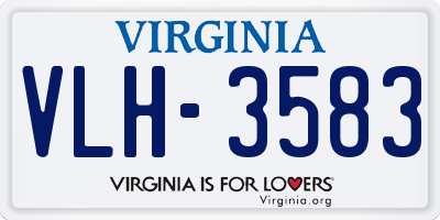 VA license plate VLH3583