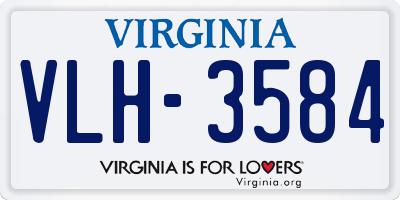 VA license plate VLH3584