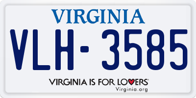 VA license plate VLH3585