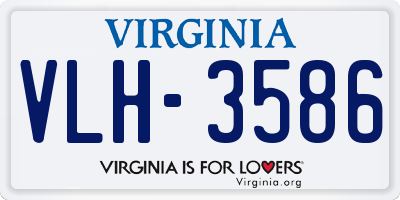 VA license plate VLH3586