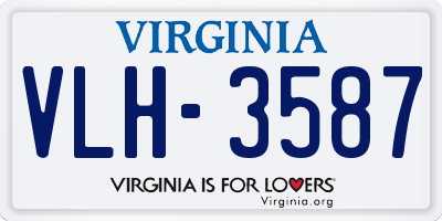 VA license plate VLH3587