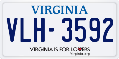 VA license plate VLH3592
