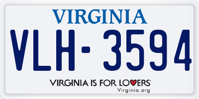 VA license plate VLH3594