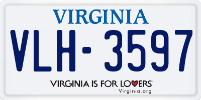 VA license plate VLH3597