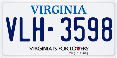 VA license plate VLH3598
