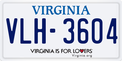 VA license plate VLH3604