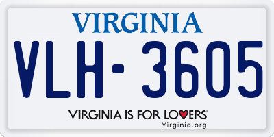 VA license plate VLH3605