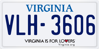 VA license plate VLH3606