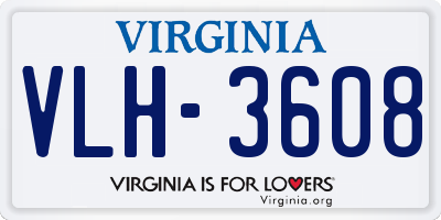 VA license plate VLH3608