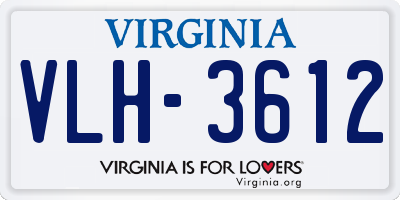 VA license plate VLH3612