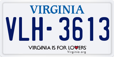 VA license plate VLH3613