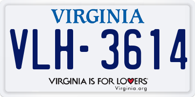 VA license plate VLH3614