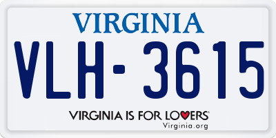 VA license plate VLH3615