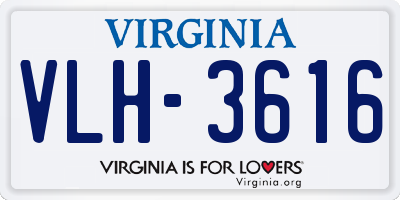 VA license plate VLH3616