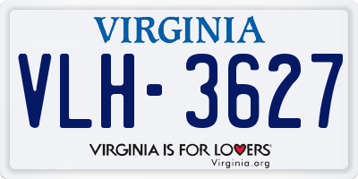 VA license plate VLH3627