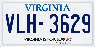 VA license plate VLH3629