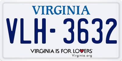 VA license plate VLH3632