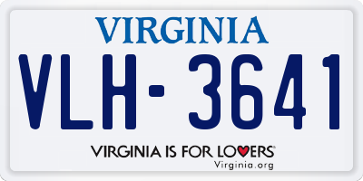VA license plate VLH3641