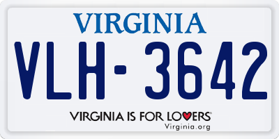 VA license plate VLH3642
