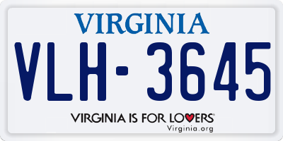 VA license plate VLH3645