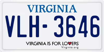 VA license plate VLH3646