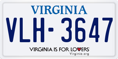 VA license plate VLH3647