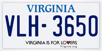 VA license plate VLH3650