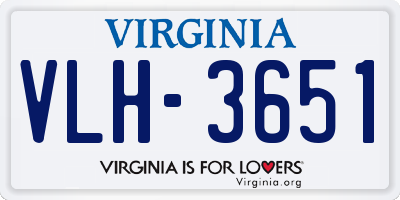 VA license plate VLH3651