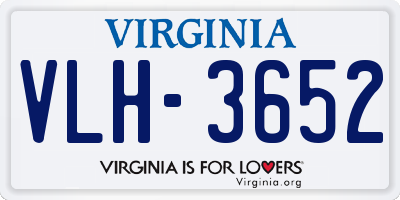 VA license plate VLH3652