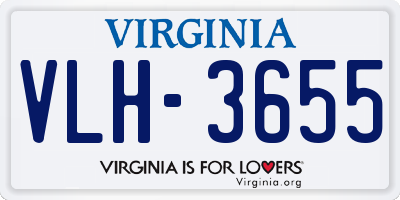 VA license plate VLH3655