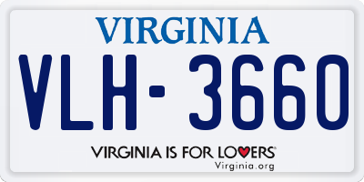 VA license plate VLH3660