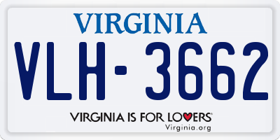 VA license plate VLH3662