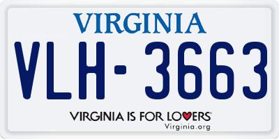 VA license plate VLH3663