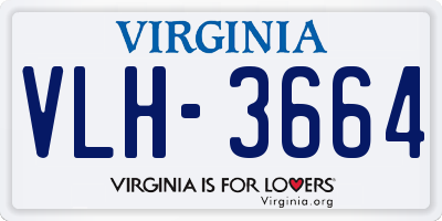 VA license plate VLH3664