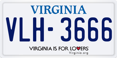 VA license plate VLH3666