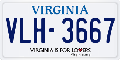 VA license plate VLH3667
