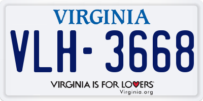 VA license plate VLH3668