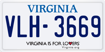 VA license plate VLH3669
