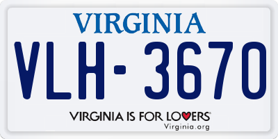 VA license plate VLH3670