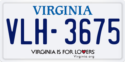 VA license plate VLH3675