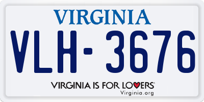 VA license plate VLH3676