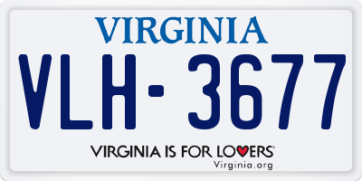 VA license plate VLH3677