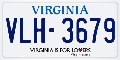 VA license plate VLH3679