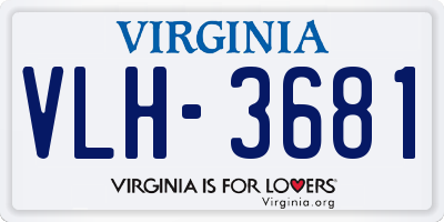VA license plate VLH3681