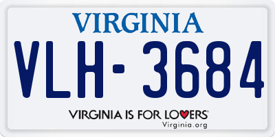 VA license plate VLH3684