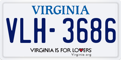 VA license plate VLH3686