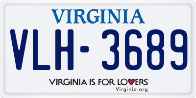 VA license plate VLH3689