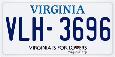 VA license plate VLH3696